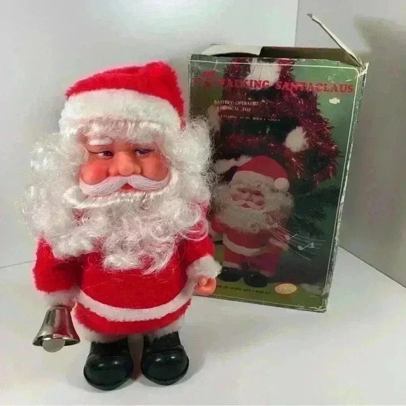 Vintage 10” Walking Santa  Claus with original box - Picture 1 of 12